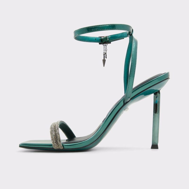 Aldo Bewitching Dark Green Women's Strappy Sandals Sandals Dark Green Women - Image 4