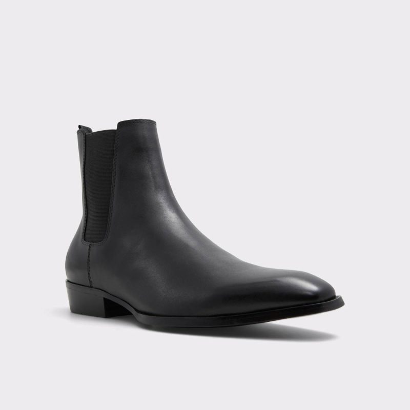 Aldo Black Leather Smooth Boots Bert Black Leather Smooth Men's Dress Boots Men - Image 5