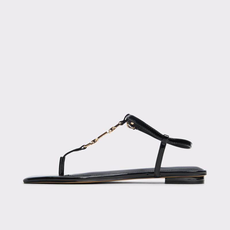 Aldo Black Lorenza Black Women's Flat Sandals Sandals Women - Image 3