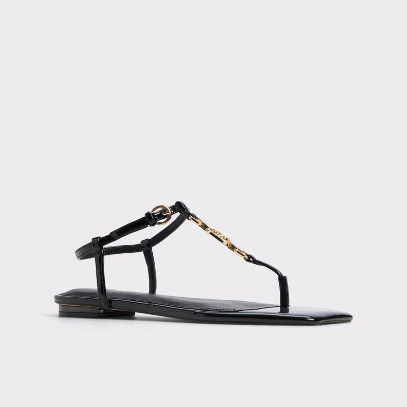 Aldo Black Lorenza Black Women's Flat Sandals Sandals Women - Image 4