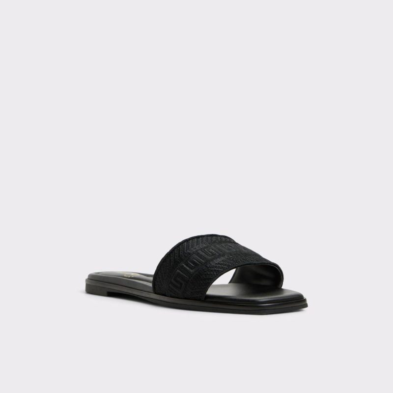 Aldo Black Sandals Oceania Black Women's Flat Sandals Women - Image 4