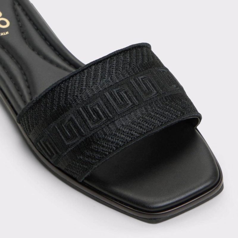Aldo Black Sandals Oceania Black Women's Flat Sandals Women - Image 5