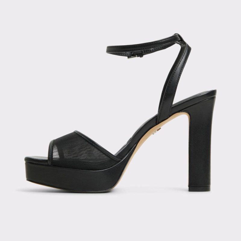 Aldo Chicglimmer Black Women's Platform Sandals Women Heels Black - Image 3