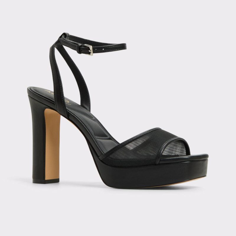 Aldo Chicglimmer Black Women's Platform Sandals Women Heels Black - Image 4
