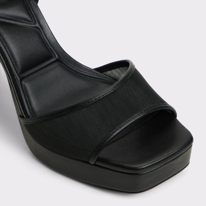 Aldo Chicglimmer Black Women's Platform Sandals Women Heels Black - Image 5