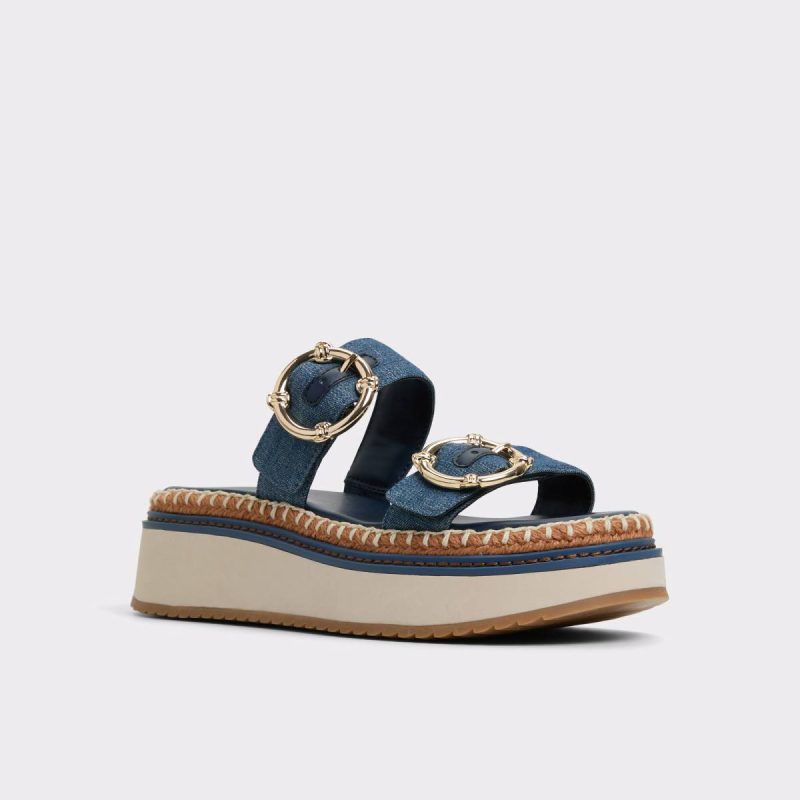 Aldo Kaeithien Dark Blue Women's Platform Sandals Dark Blue Sandals Women - Image 4