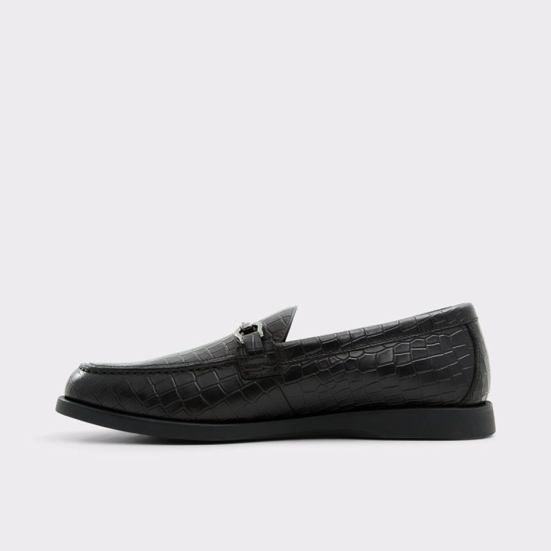 Aldo Loafers & Slip-Ons Black Leather Croco Sevul Black Leather Croco Men's Casual Shoes Men - Image 3