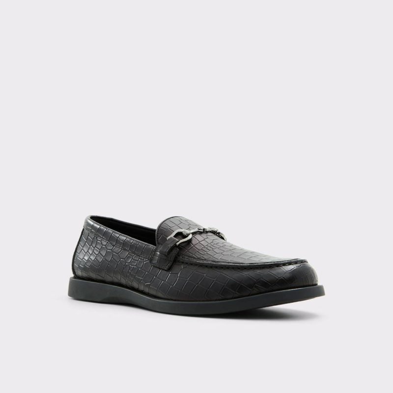 Aldo Loafers & Slip-Ons Black Leather Croco Sevul Black Leather Croco Men's Casual Shoes Men - Image 4