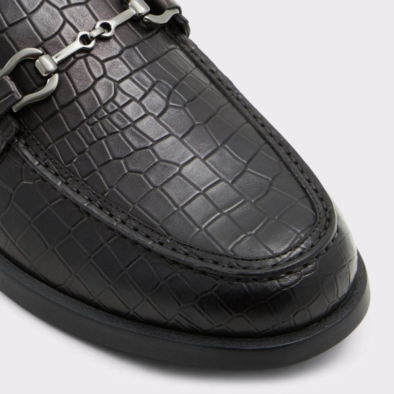 Aldo Loafers & Slip-Ons Black Leather Croco Sevul Black Leather Croco Men's Casual Shoes Men - Image 5