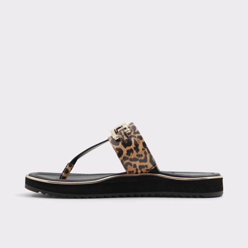Aldo Sandals Adirahar Brown Multi Women's Flat Sandals Women Brown Multi - Image 3