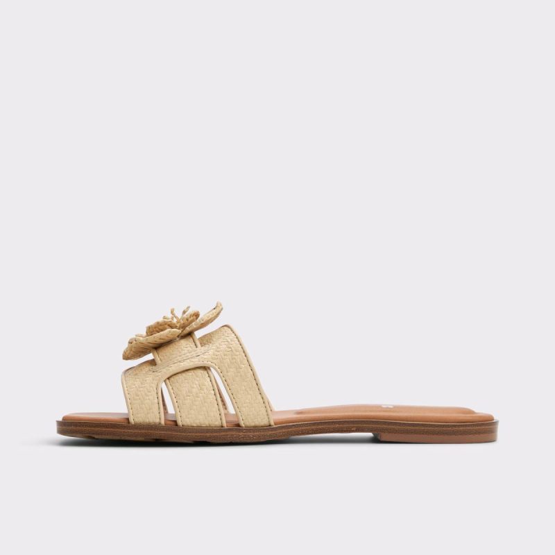 Aldo Seaflower Light Beige Women's Flat Sandals Women Light Beige Sandals - Image 4