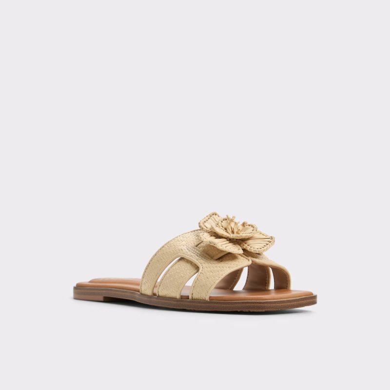 Aldo Seaflower Light Beige Women's Flat Sandals Women Light Beige Sandals - Image 5