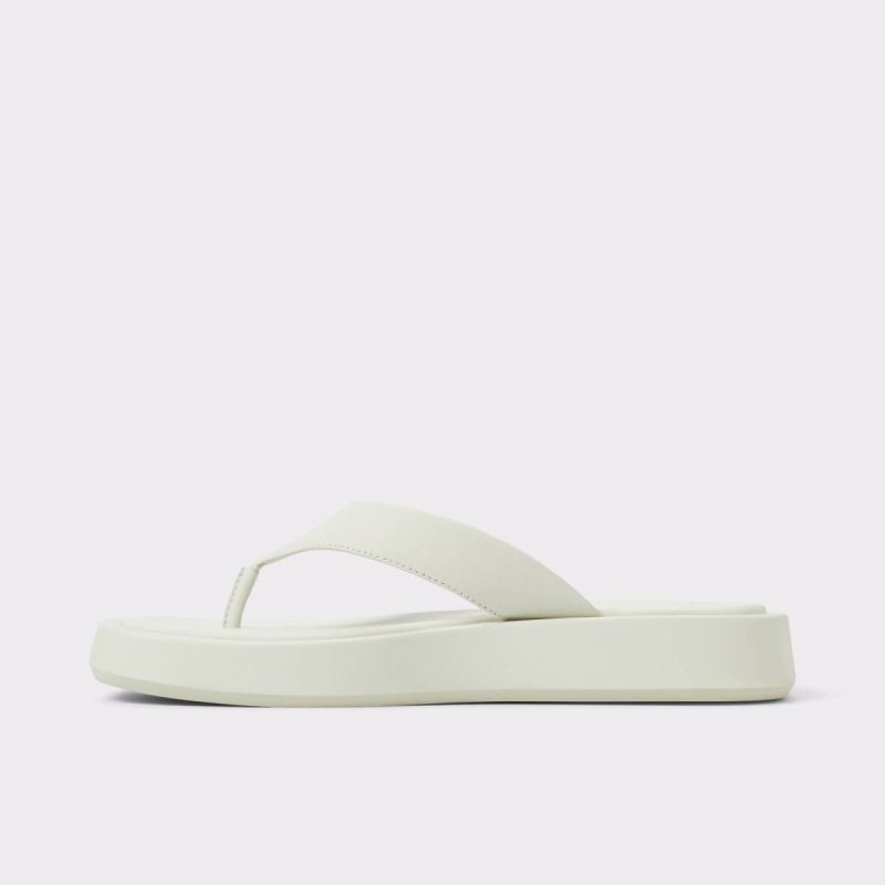 Aldo White/Bone Grettle White/Bone Women's Flat Sandals Women Sandals - Image 3