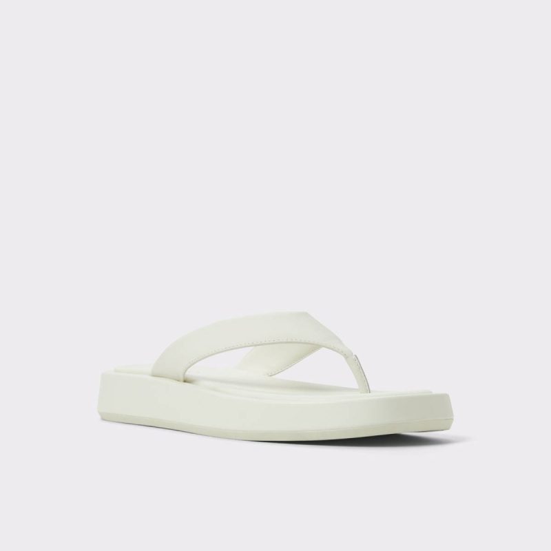 Aldo White/Bone Grettle White/Bone Women's Flat Sandals Women Sandals - Image 4