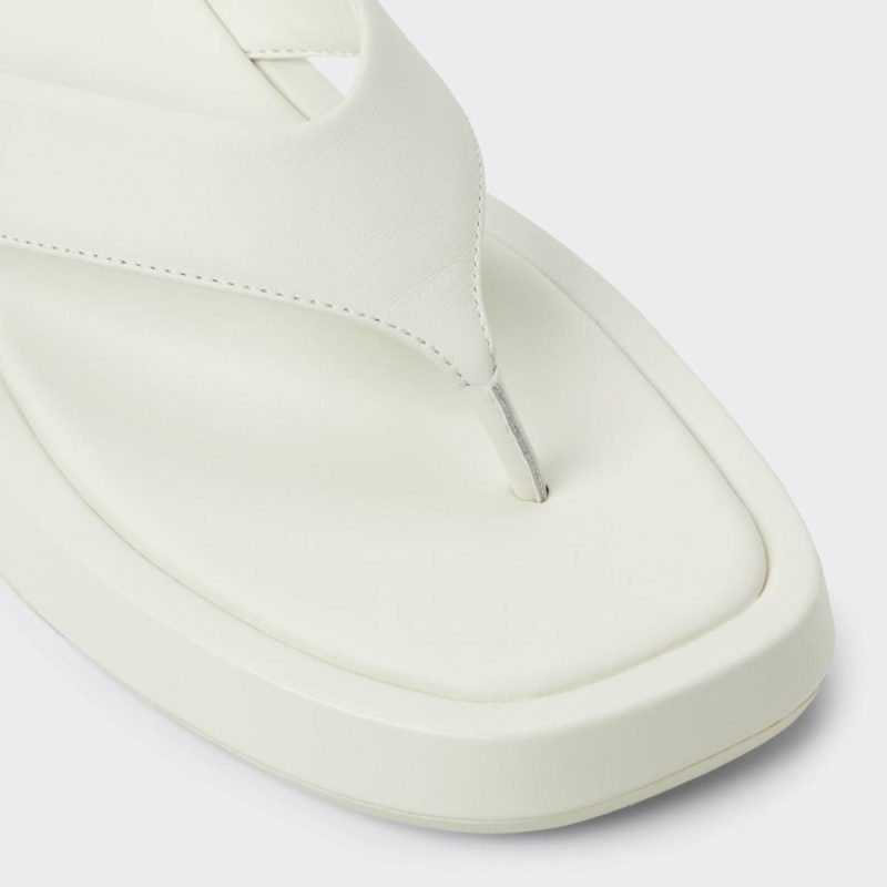 Aldo White/Bone Grettle White/Bone Women's Flat Sandals Women Sandals - Image 5