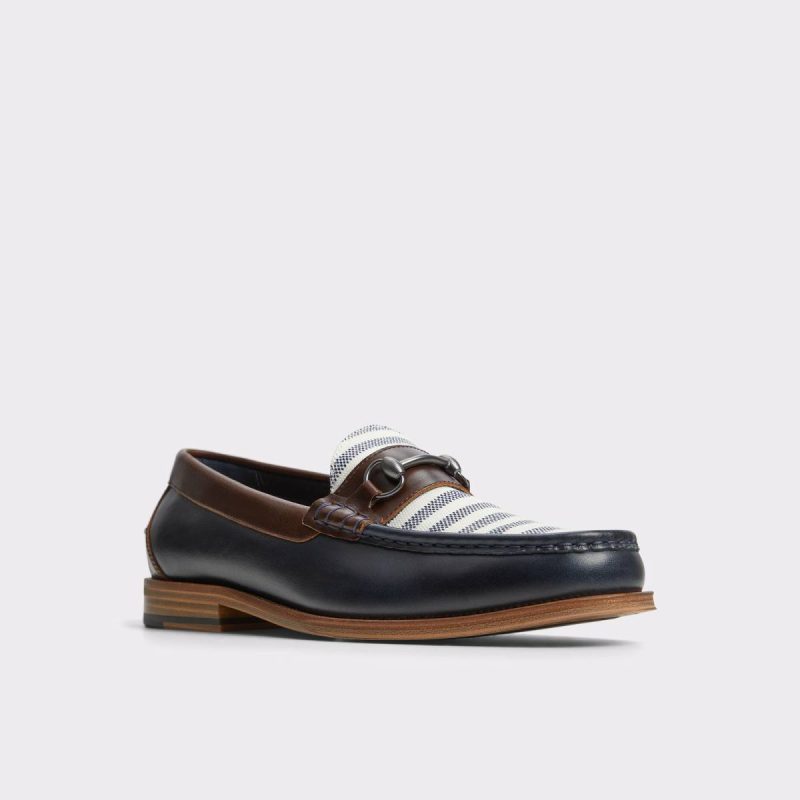 Aldo Wildwood Navy Men's Dress Shoes Men Navy Loafers & Slip-Ons - Image 4