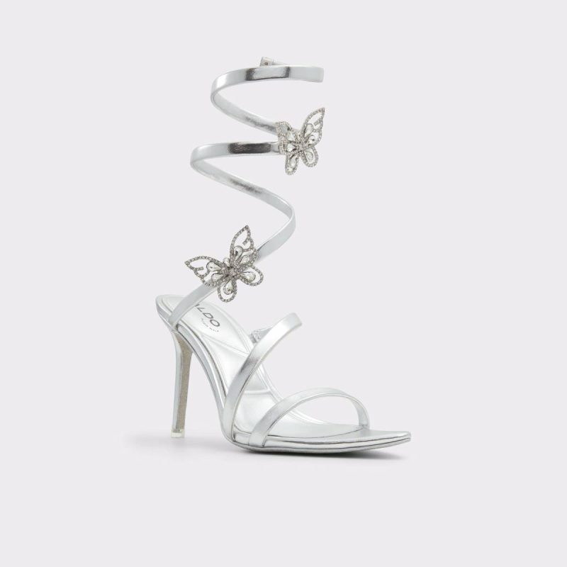 Aldo Women Heels Ocia Silver Women's Strappy Sandals Silver - Image 4