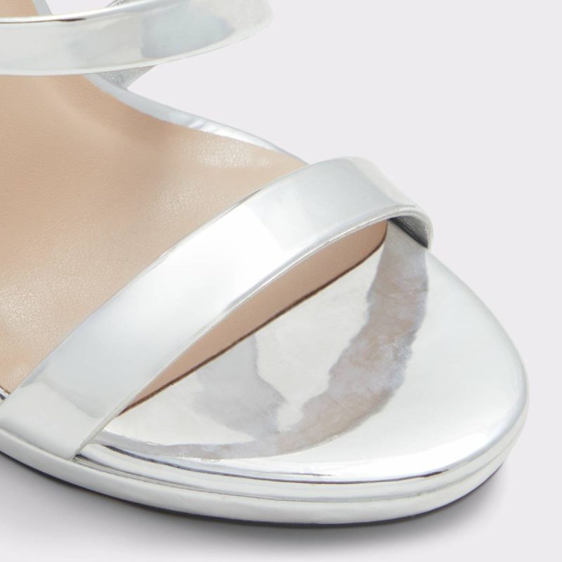 Aldo Women Heels Silver Katswirl Silver Women's Strappy Sandals - Image 5