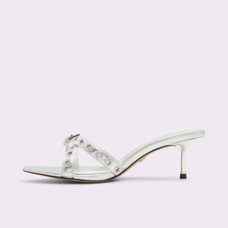 Aldo Women Silver Marylene Silver Women's Heeled Mules Heels - Image 3