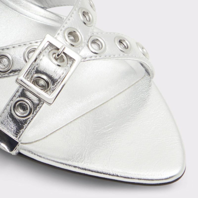 Aldo Women Silver Marylene Silver Women's Heeled Mules Heels - Image 5