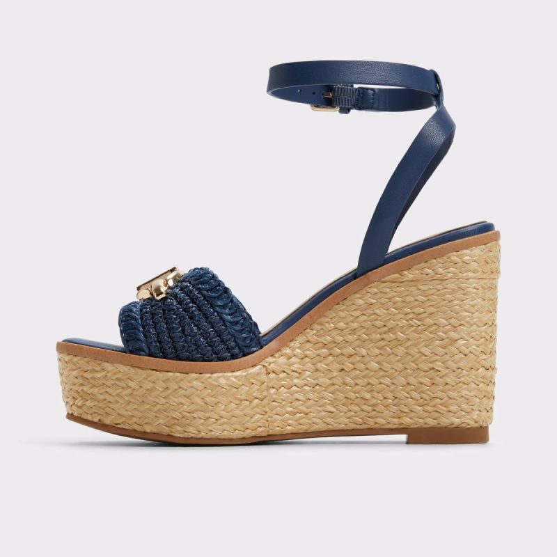 Aldo Women Ybylin Navy Women's Platform Sandals Navy Sandals - Image 3