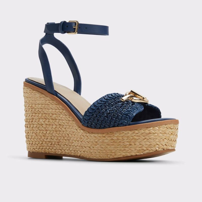 Aldo Women Ybylin Navy Women's Platform Sandals Navy Sandals - Image 4