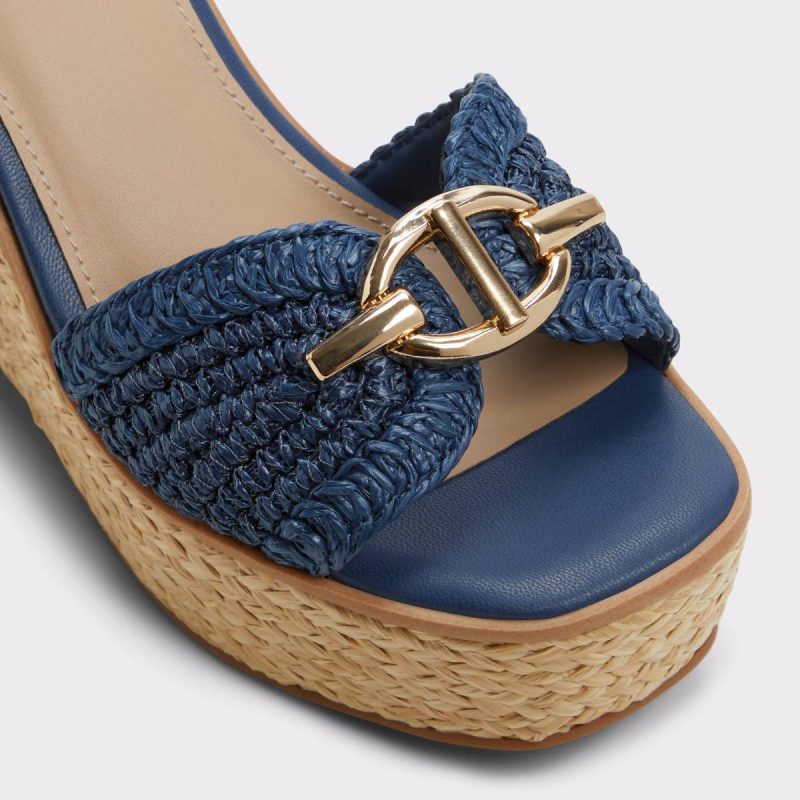 Aldo Women Ybylin Navy Women's Platform Sandals Navy Sandals - Image 5