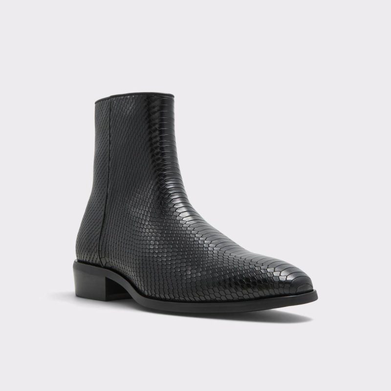 Amur Other Black Leather Snake Men's Dress Boots Other Black Leather Snake Boots Men Aldo - Image 4