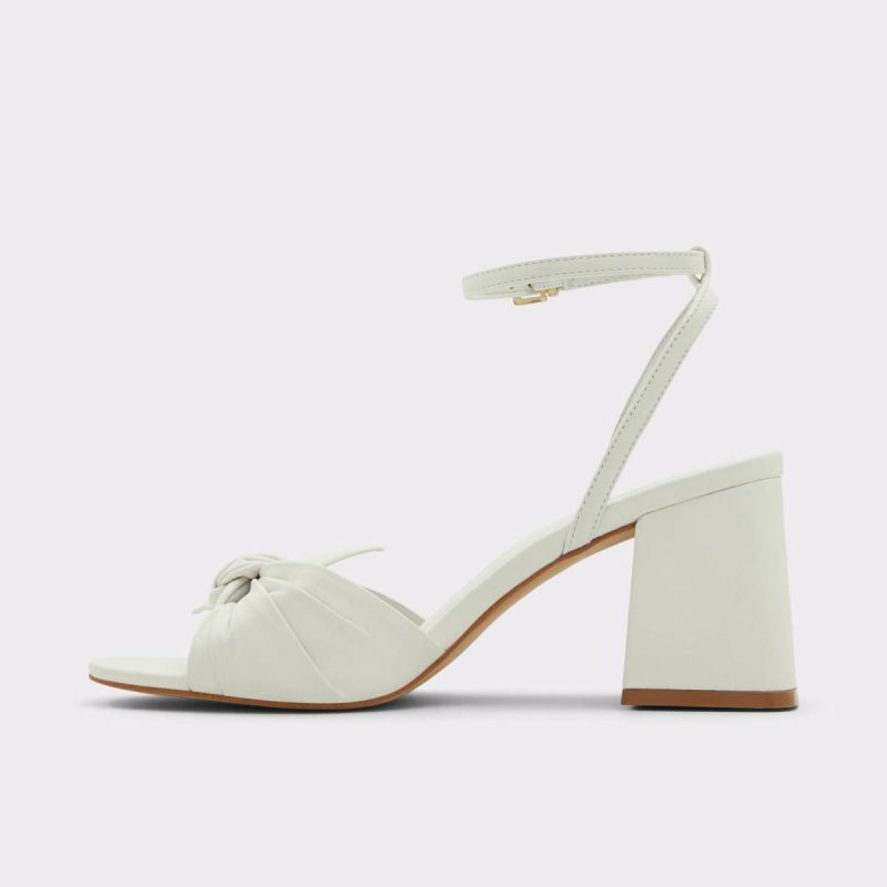 Angelbow White/Bone Women's Strappy Sandals Women Aldo White/Bone Heels - Image 3