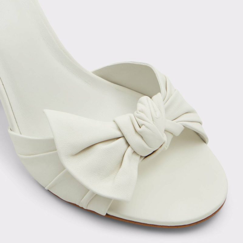 Angelbow White/Bone Women's Strappy Sandals Women Aldo White/Bone Heels - Image 5