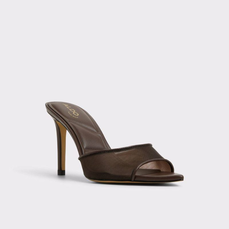 Anyabrilden Dark Brown Women's Heeled Mules Heels Aldo Women Dark Brown - Image 4