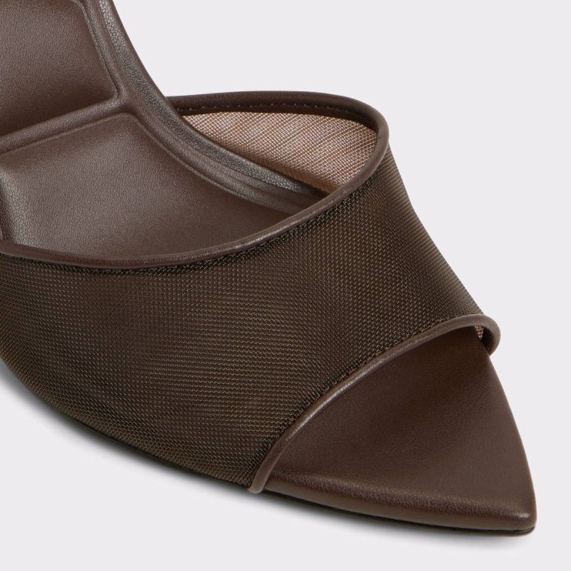 Anyabrilden Dark Brown Women's Heeled Mules Heels Aldo Women Dark Brown - Image 5