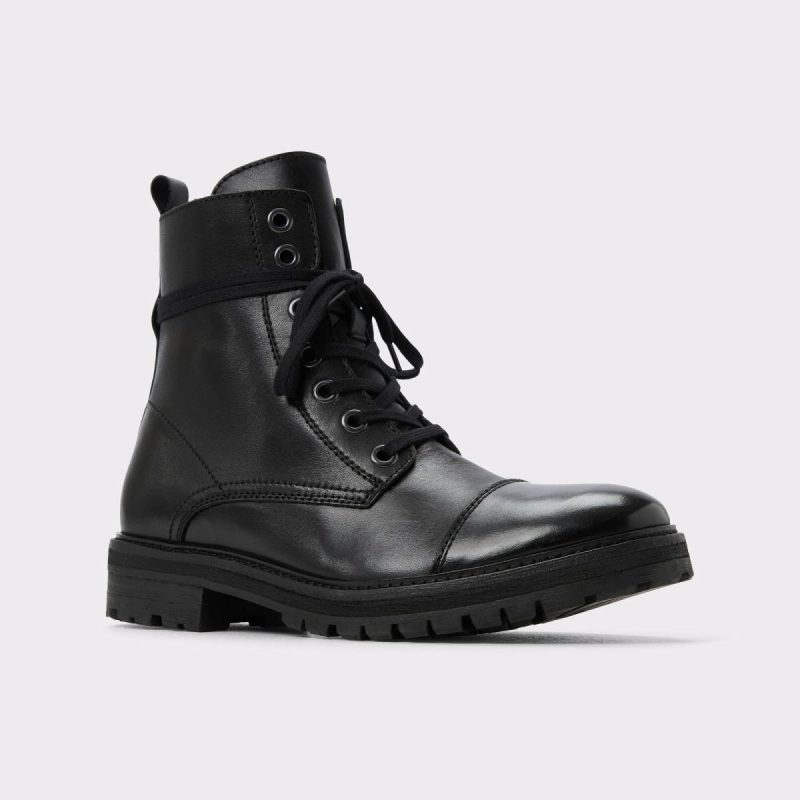 Black Aldo Men Sevigo Black Men's Lace-Up Boots Boots - Image 4
