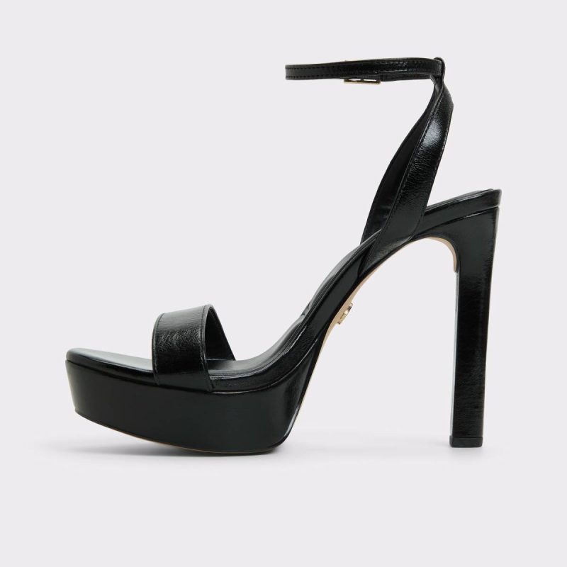 Black Aldo Portside Black Women's Platform Sandals Women Sandals - Image 3