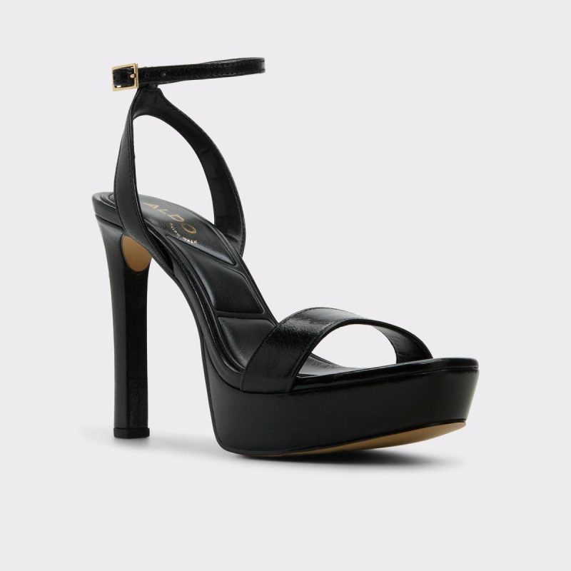 Black Aldo Portside Black Women's Platform Sandals Women Sandals - Image 4