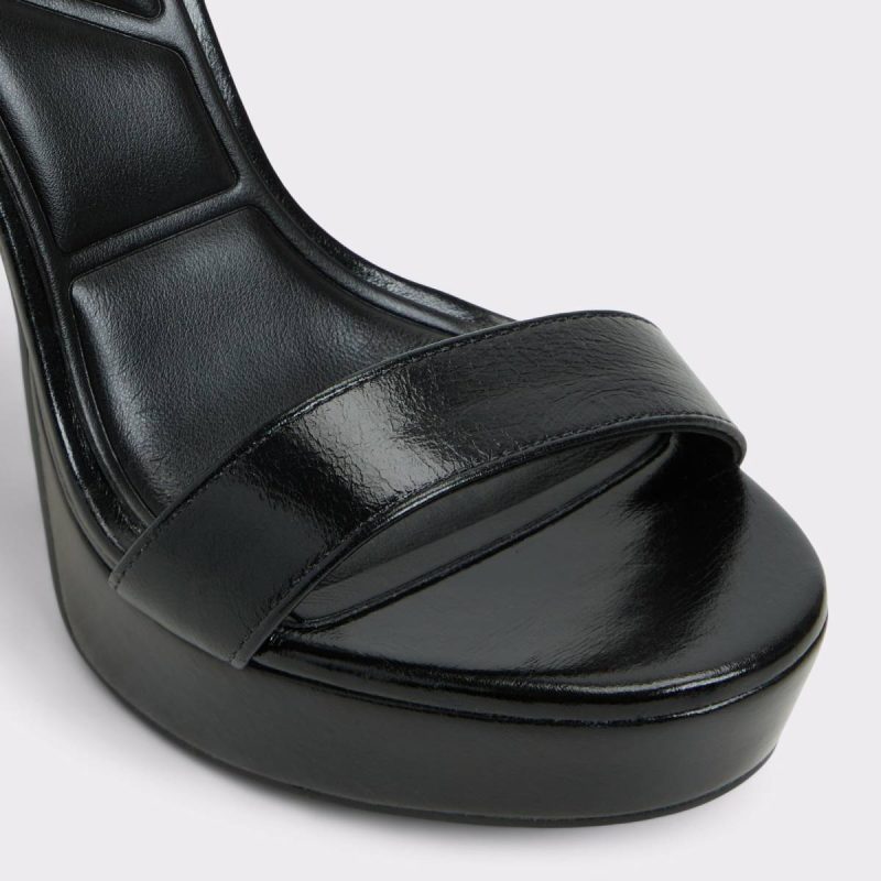 Black Aldo Portside Black Women's Platform Sandals Women Sandals - Image 5
