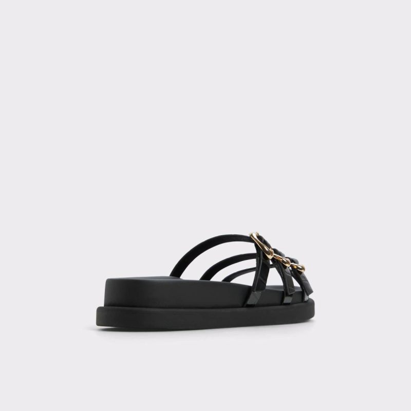 Black Aldo Sandals Women Zephyra Black Women's Footbed Sandals - Image 2