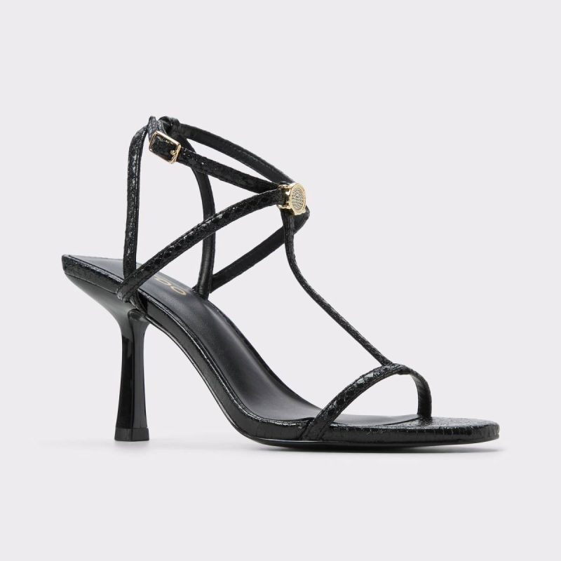 Black Cecille Black Women's Strappy Heels Aldo Heels Women - Image 4