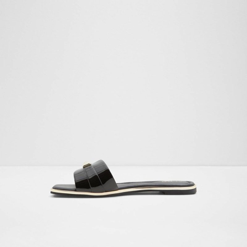 Black Darine Black Women's Flat Sandals Aldo Sandals Women - Image 3