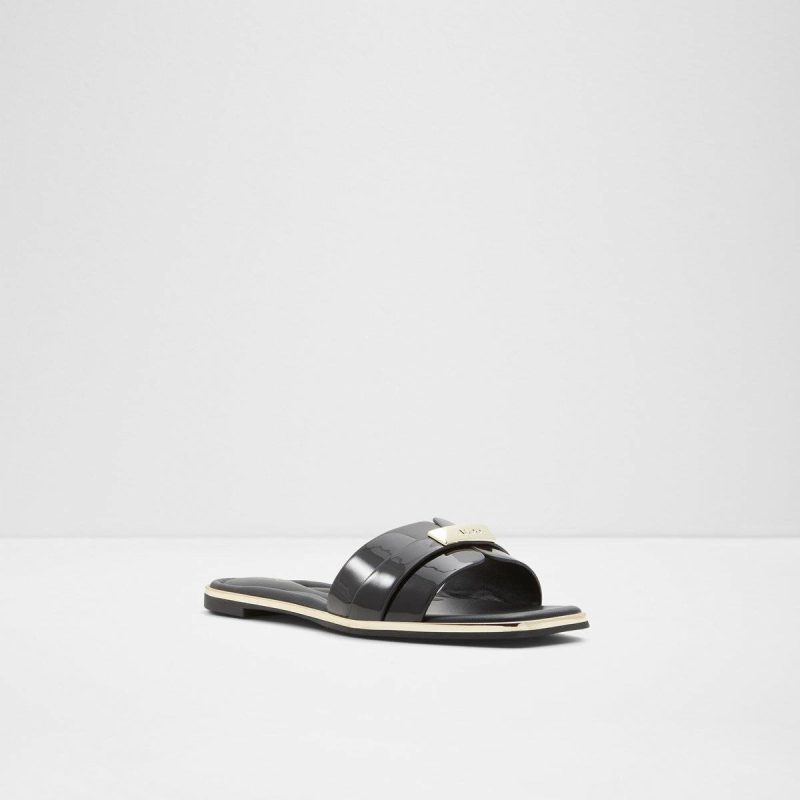Black Darine Black Women's Flat Sandals Aldo Sandals Women - Image 4