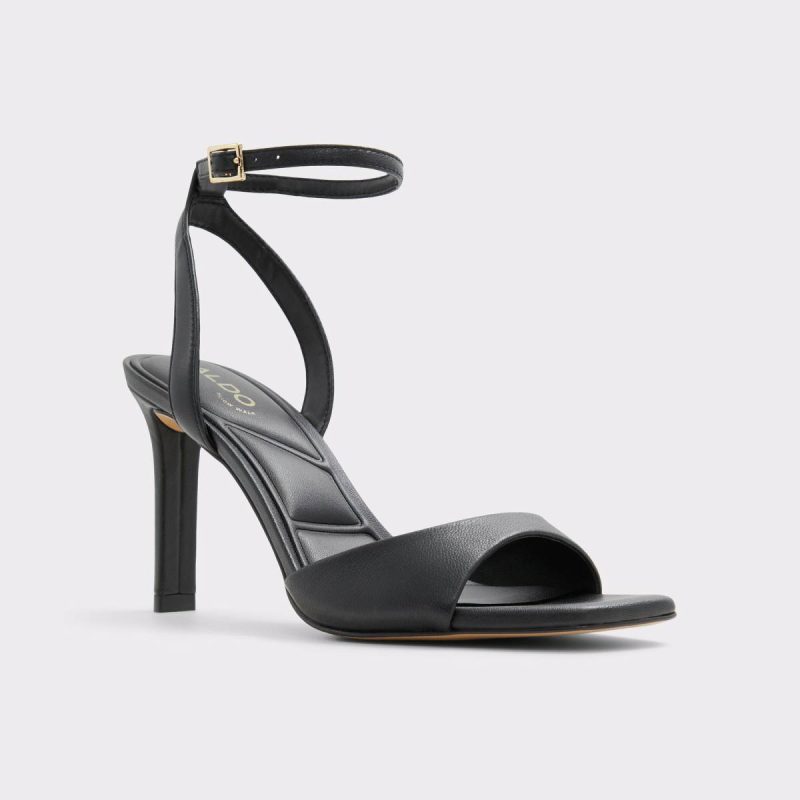 Black Heels Aldo Sake Black Women's Strappy Sandals Women - Image 4