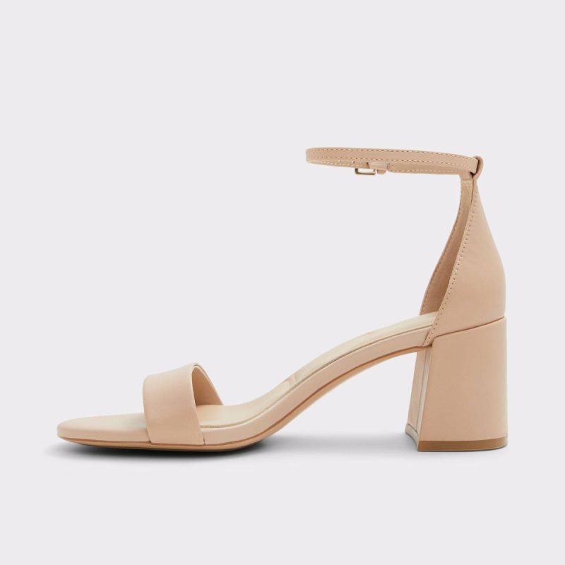 Bone Leather Smooth Heels Aldo Women Pristine Bone Leather Smooth Women's Strappy Sandals - Image 3