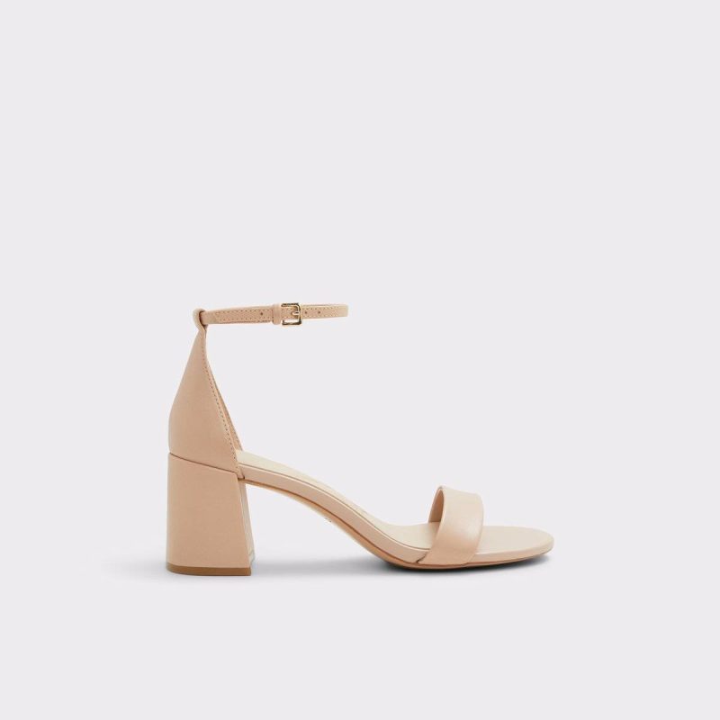 Bone Leather Smooth Heels Aldo Women Pristine Bone Leather Smooth Women's Strappy Sandals