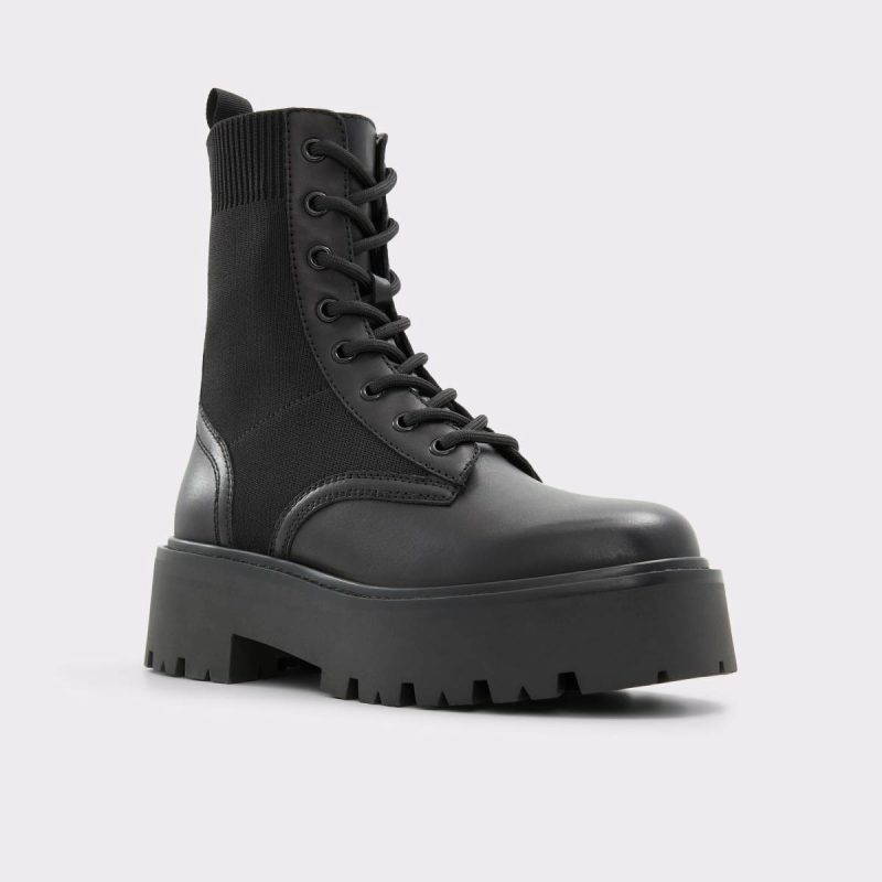 Boots Black Women Aldo Talaleryknit Black Women's Combat Boots - Image 4