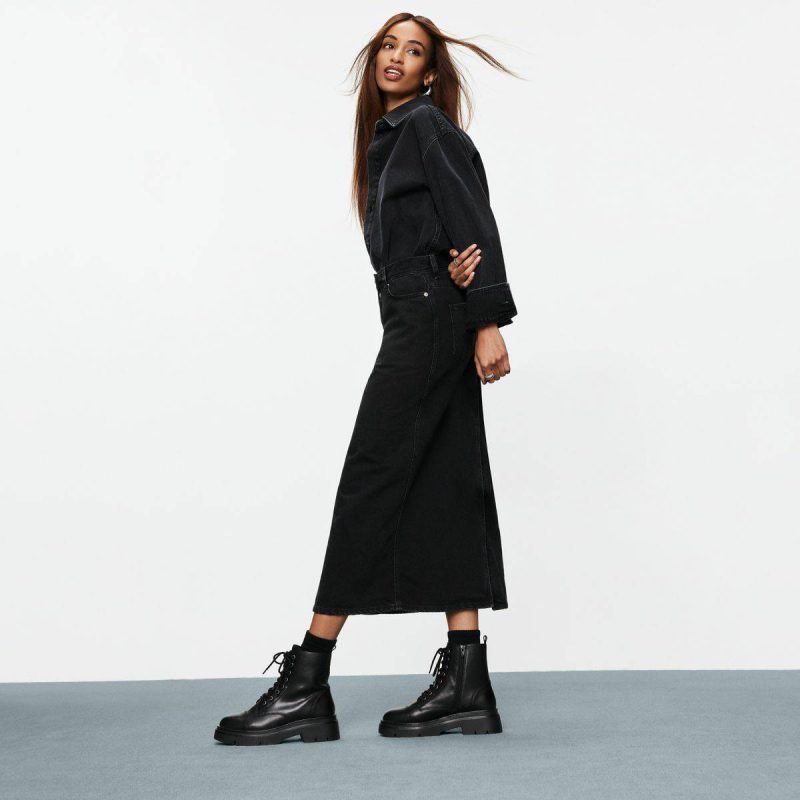 Boots Other Black Leather Women Aldo Marthia Other Black Leather Women's Combat Boots - Image 3