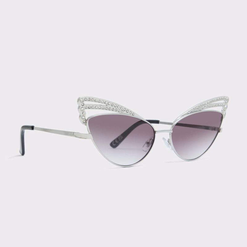 Cantbringmedown Silver Women's Cat Eye Aldo Women Silver Sunglasses