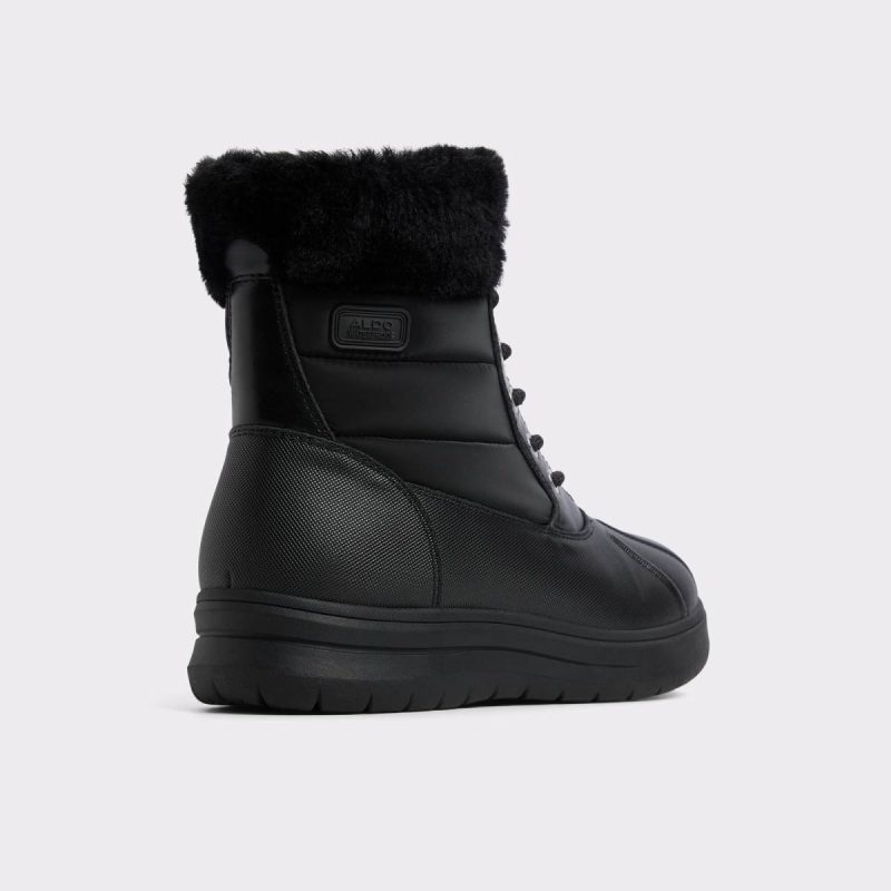 Chilly Black Synthetic Mixed Material Women's Winter Boots Aldo Black Synthetic Mixed Material Boots Women - Image 3
