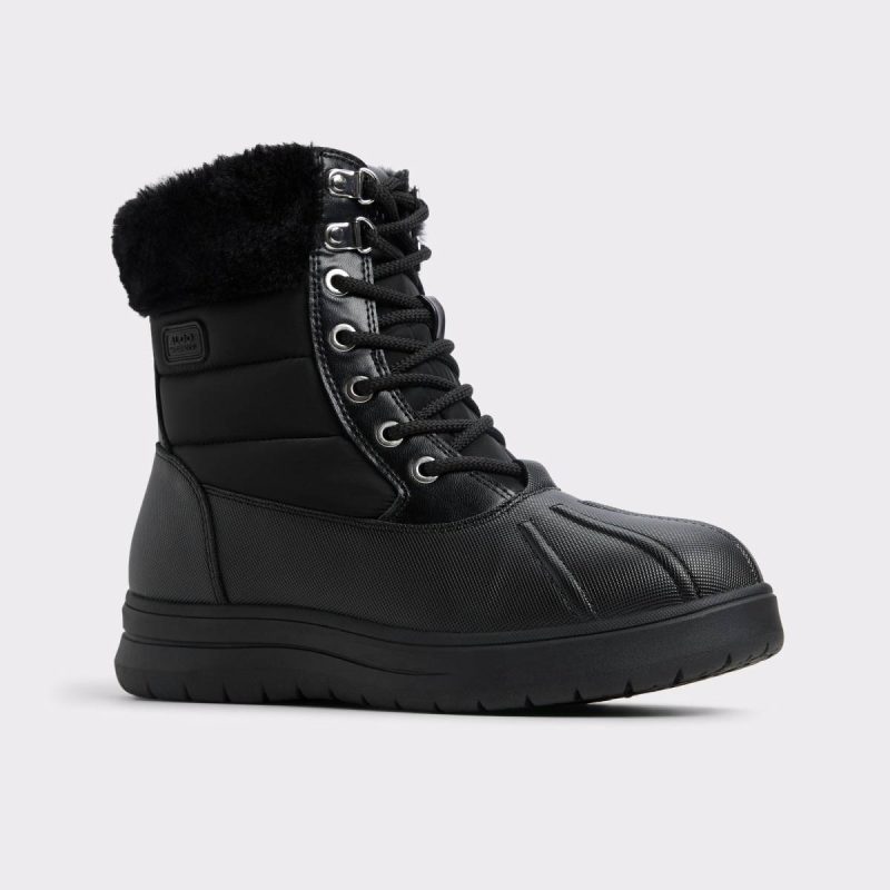 Chilly Black Synthetic Mixed Material Women's Winter Boots Aldo Black Synthetic Mixed Material Boots Women - Image 5