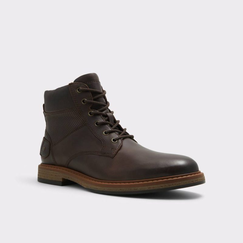Dark Brown Boots Aldo Men Halard Dark Brown Men's Lace-Up Boots - Image 4