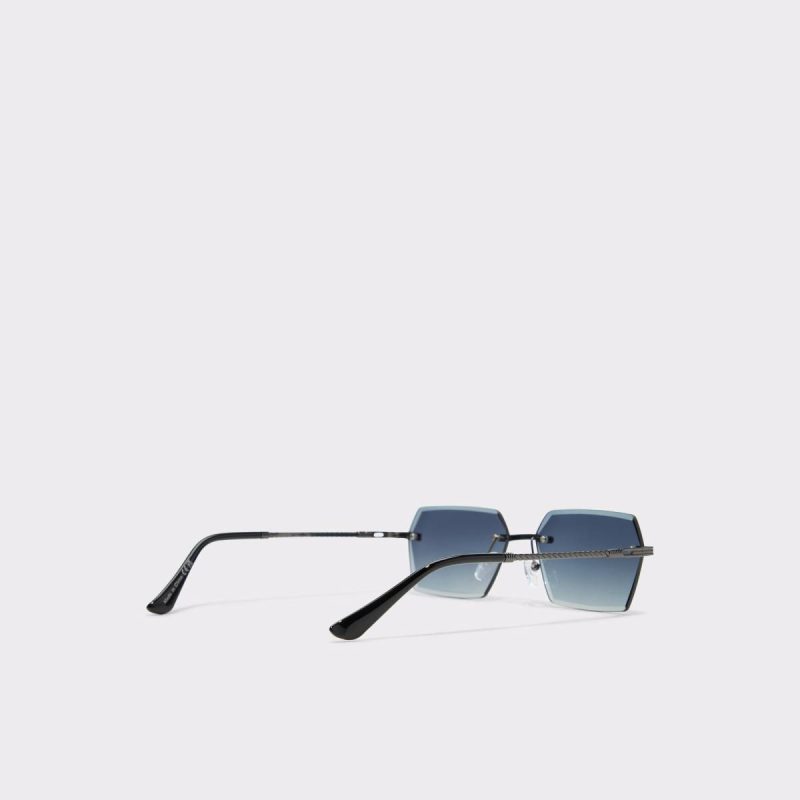 Dark Grey Aldo Sunglasses Men Kaaolle Dark Grey Men's Rectangle - Image 3